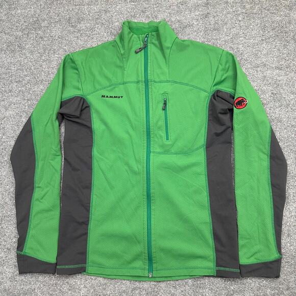 Mammut Soft Shell Stretch Full Zip Green Lightweight Jacket Mens Large - Picture 1 of 13